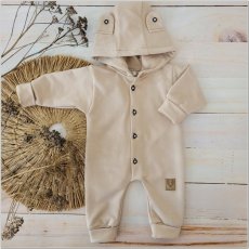 Detský dresový overal s kapucňou a uškami, béžový vo veľkosti 80 od značky Z&Z