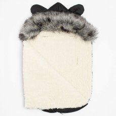 Detský eshop: Luxusný zimný fusak s kapucňou s uškami New Baby Alex Wool black