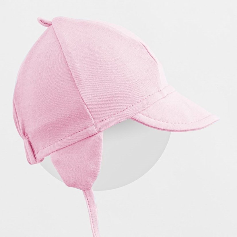 Detská bavlnená čiapka so šiltom CASUALLY DRESSED ružová, od značky NEW BABY - Veľkosť: 56/62
