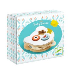 BabyBoomi, 3-dielna drevená vkladačka medveďa, reflexný povrch, výsuvná doska, od 18 mesiacov, značka Djeco