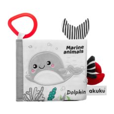 Detská senzorická látková knižka, morské zvieratá, od značky Akuku