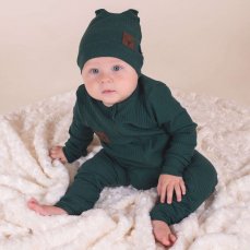 Dojčenský bavlnený overal Nicol Bambi zelená