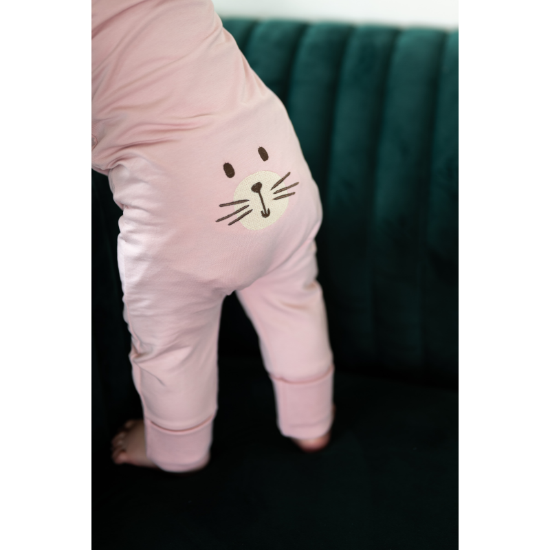Detská rastúca tepláková súprava, Cat, BASIC Powder Pink, púdrová ružová, od značky Moniel - Veľkosť: 68 (3-6m) MON