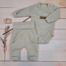 2-dielny rebrovaný komplet body + nohavice (74-86) olivová, od značky Z&Z