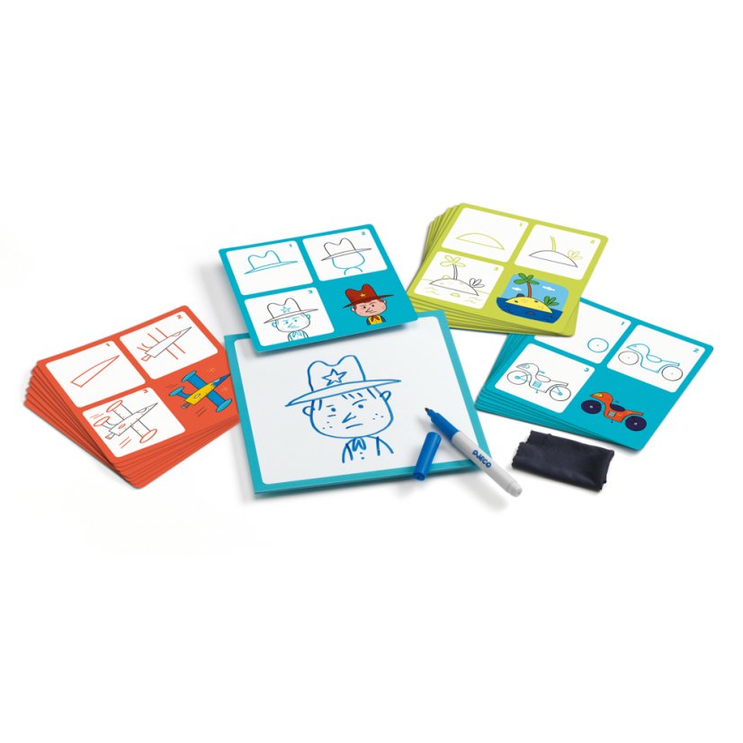 Kreslenie krok za krokom, autá pre chlapcov, od 4 rokov, značka Djeco