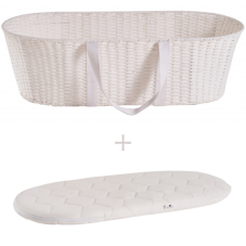 Mojžišov detský košík Paper Dream white + matrac Basic, od Ahojbaby