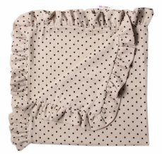 Luxusná dvojvrstvová mušelínová deka s volánikmi, Bodka,Baby Nellys 120x120 cm, cappuccino