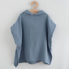 Detský eshop: Detské mušelínové pončo New Baby Feeling modrá 80 cm Detský eshop: Detské mušelínové pončo New Baby Feeling modrá 80 cm