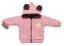 Detský eshop: Oteplená pletená bundička teddy medvedík, baby nellys, dvojvrstvová, ružová