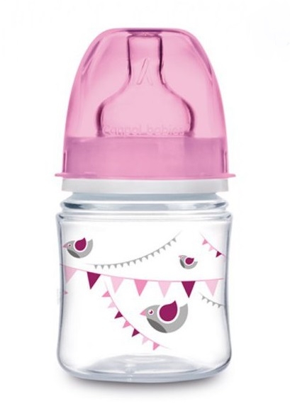 Detský eshop: Antikolik -  so širokým hrdlom, 120 ml - ružová, značka Canpol Babies