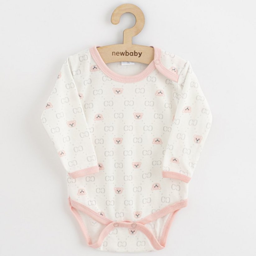 Detský eshop: Dojčenské body New Baby Classic II medvedík ružový