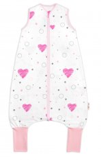 Detský eshop: Letný spací vak s nohavičkami 90 cm Baby Nellys I love Girl, ružová/biela