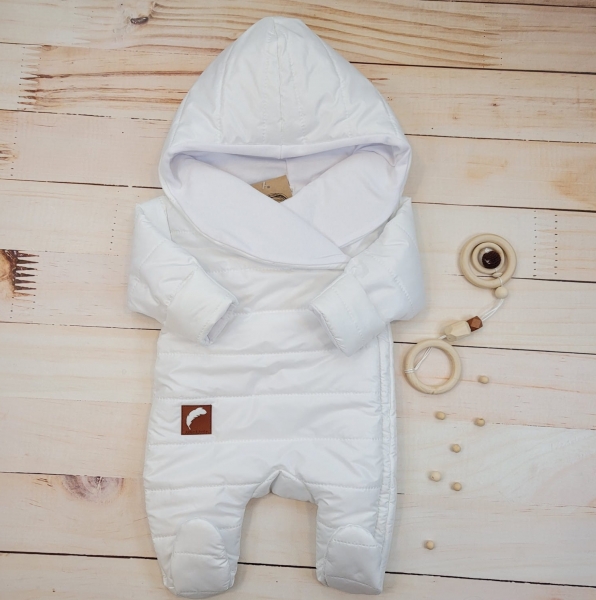 Zimná prešívaná detská kombinéza s bavlnenou podšívkou, z&z - biela - Veľkosť: 56 (1-2m)