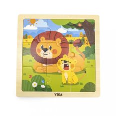 Detský eshop: Drevené puzzle pre najmenších Viga 9 ks Lion