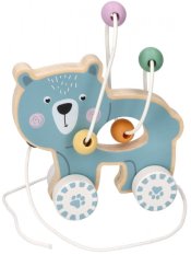 Detský eshop: Edukačná drevená hračka ťahacia s labyrintom - medvedík, adam toys