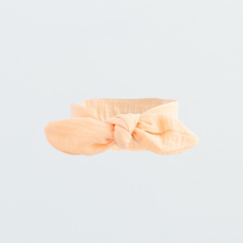 Detský eshop - Dojčenská mušelínová čelenka Leny Peach