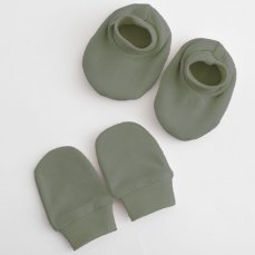 Detský eshop: Dojčenský bavlnený set-capačky a rukavičky New Baby zelená 0-6m