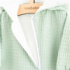 Detský eshop: Dojčenský mušelínový overal s kapucňou New Baby Comfort clothes šalviová