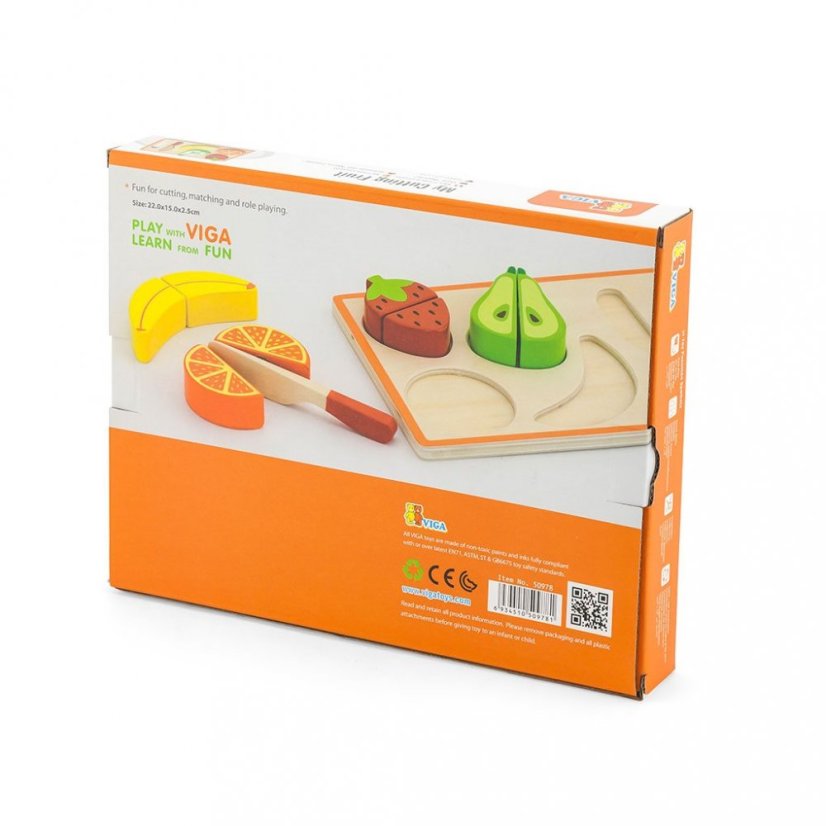 Detský eshop - Drevená súprava na krájanie ovocie