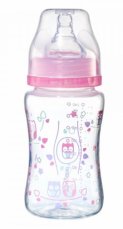 Antikoliková fľaštička so širokým hrdlom Baby Ono - ružová, značka BabyOno