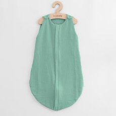 Detský eshop: Mušelínový spací vak pre bábätká New Baby zelený