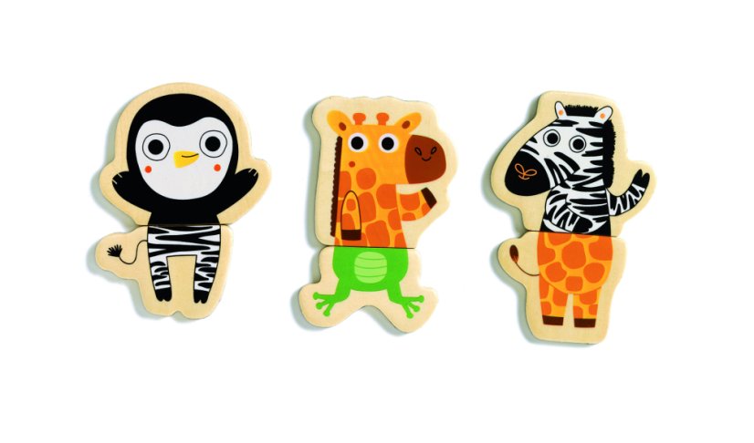 Detský eshop: Drevené puzzle magnetky: Zvieratká