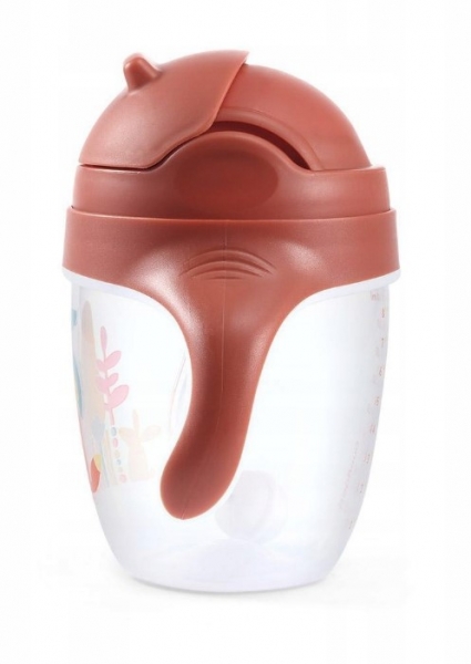 Detský eshop: Nekvapkajúci dojčenský hrnček so zaťaženou slamkou, 240 ml, medený, značka BabyOno