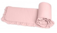 Detský eshop: Bavlnený mantinel s volánikom soft, 180 cm, baby nellys - púdrovo ružová