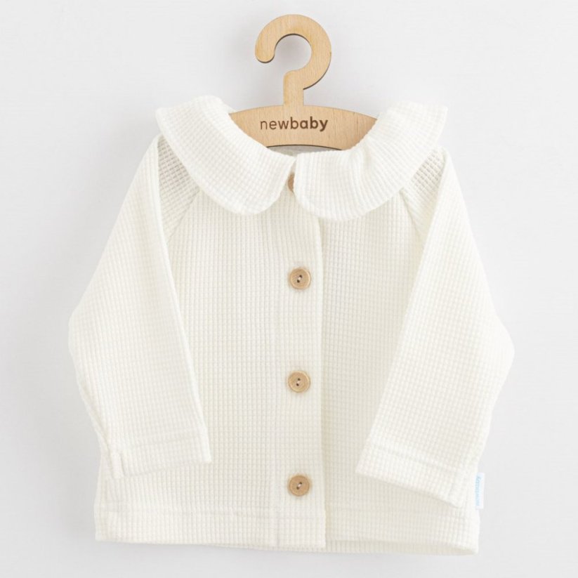Detský eshop: Dojčenský kabátik na gombíky New Baby Luxury clothing Laura biely