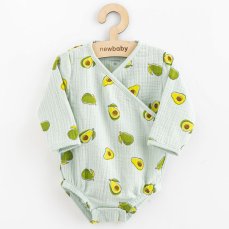 Detský eshop: Dojčenské mušelínové body s bočným zaviazovaním New Baby Avocado