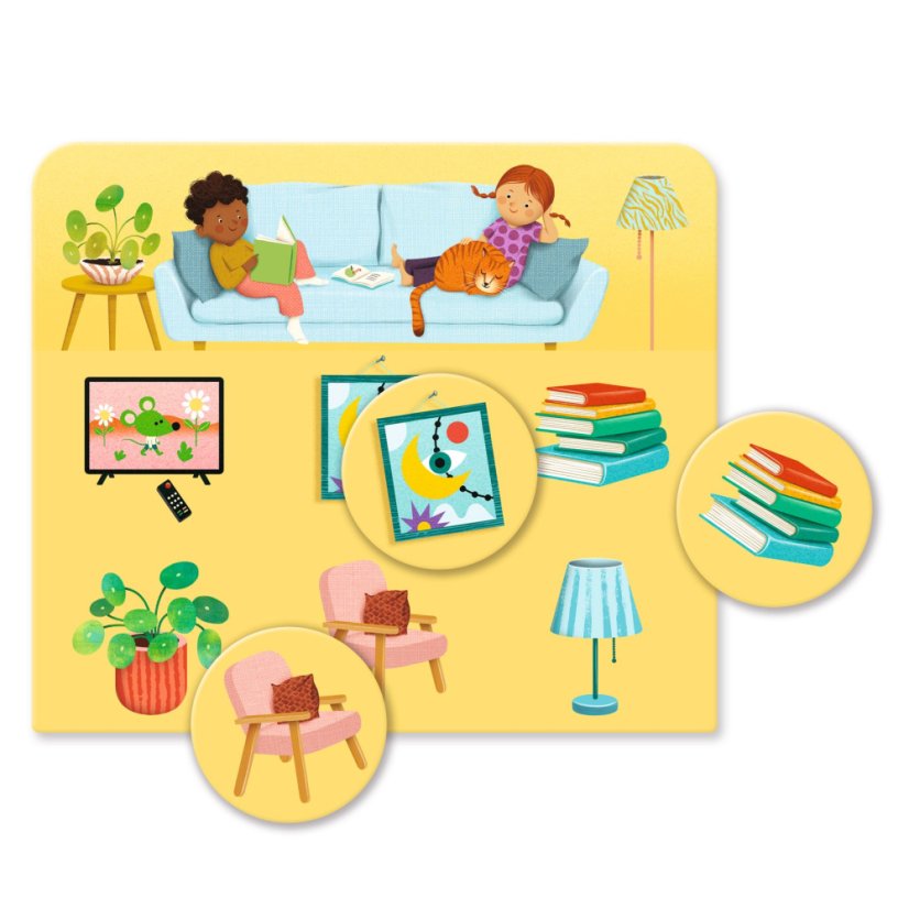 Edukačná hra Loto, učím sa predmety v domácnosti, od 2 rokov, značka Djeco