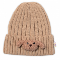 Detský eshop - Detská zimná čiapočka Bear, cappuccino, veľ. 48-54 cm