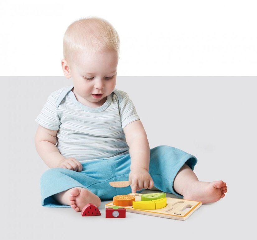 Detský eshop - Drevená súprava na krájanie ovocie