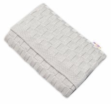 Luxusná bavlnená pletená deka, dečka CUBE, 80 x 100 cm - sivá, značka Baby Nellys