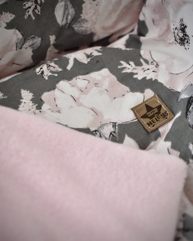 Detský eshop: 2-dielna súprava do postieľky Velvet růžový, divoke ruže, značka Baby Nellys