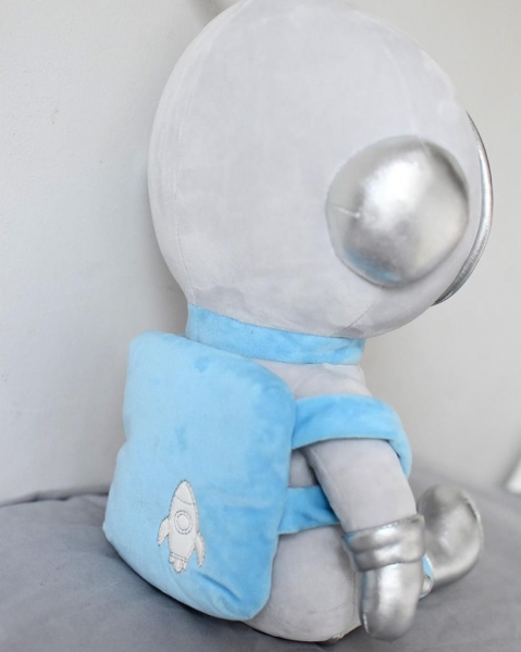 Detský eshop: Handrová bábika metoo kosmonaut, 50cm  - sivá