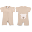 Detský overal s krátkym rukávom Bear, PASTEL Beige, béžová, od značky Moniel