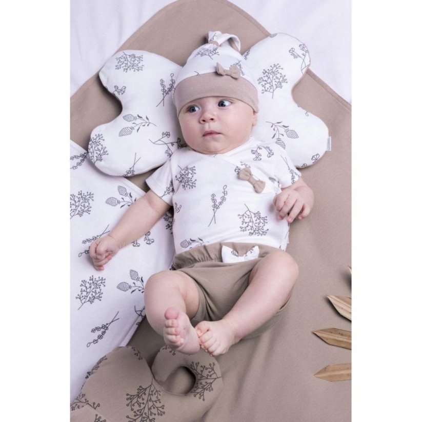 Detský eshop: Dojčenské bavlnené body s bočným zapínaním krátky rukáv Nicol Ella biele