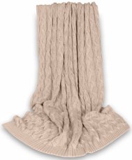 Bambusová detská pletená deka Baby Nellys, vzor pletený vrkoč, 80 x100 cm, bežová
