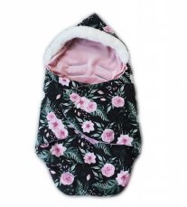 Zavinovací fusak s kožušinkou Velvet, Škriatok, dĺžka 85 cm - čierny/róże, značka Baby Nellys