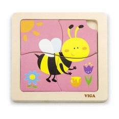 Detský eshop: Drevené puzzle pre najmenších Viga 4 ks Včielka