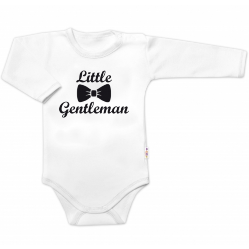 Detský eshop - Body s dlhým rukávom Little Gentleman, bavlna , bielo/čierne