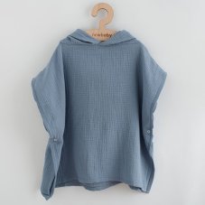 Detský eshop - Detské mušelínové pončo Feeling modrá 35 cm Detský eshop - Detské mušelínové pončo Feeling modrá 35 cm