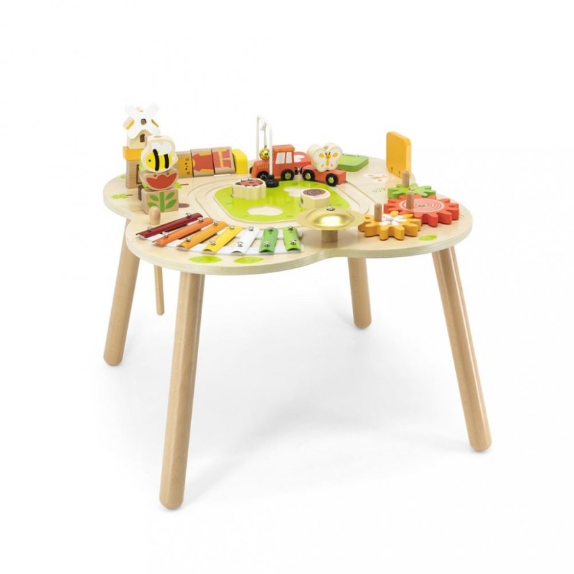 Detský eshop: Drevený stolík s aktivitami Viga Farma