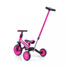 Detský eshop: Detská trojkolka 4v1 Milly Mally Optimus Plus s vodiacou tyčou pink