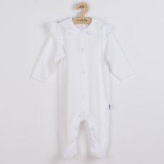 Dojčenský bavlnený overal NEW BABY PRACTICAL biely (dievča), od značky NEW BABY
