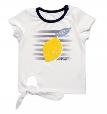 Detský eshop: Dievčenské tričko+kraťasy 2d sada, citrónky, mrofi, biela/modrá