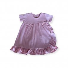 Dojčenské šaty s volánikmi, s krátkym rukávom, Mamatti, Puntík, púdrové