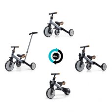 Detský eshop: Balančná trojkolka, bicykel, odrážadlo a vodiaca tyč, optimus plus 4 v 1, sivá