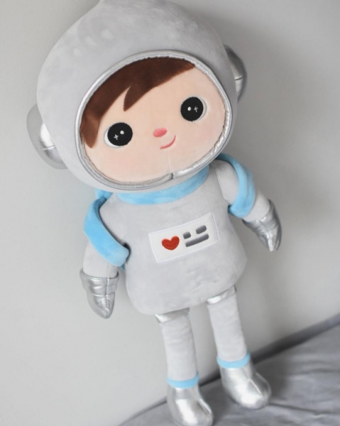 Detský eshop: Handrová bábika metoo kosmonaut, 50cm  - sivá